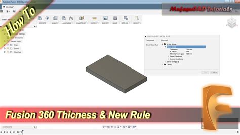 fusion 360 sheet metal rules